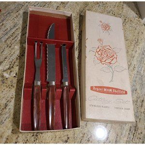 Regent Sheffield Cutlery Set Bakelite Marbled Stainless Steel Forever Sharp
